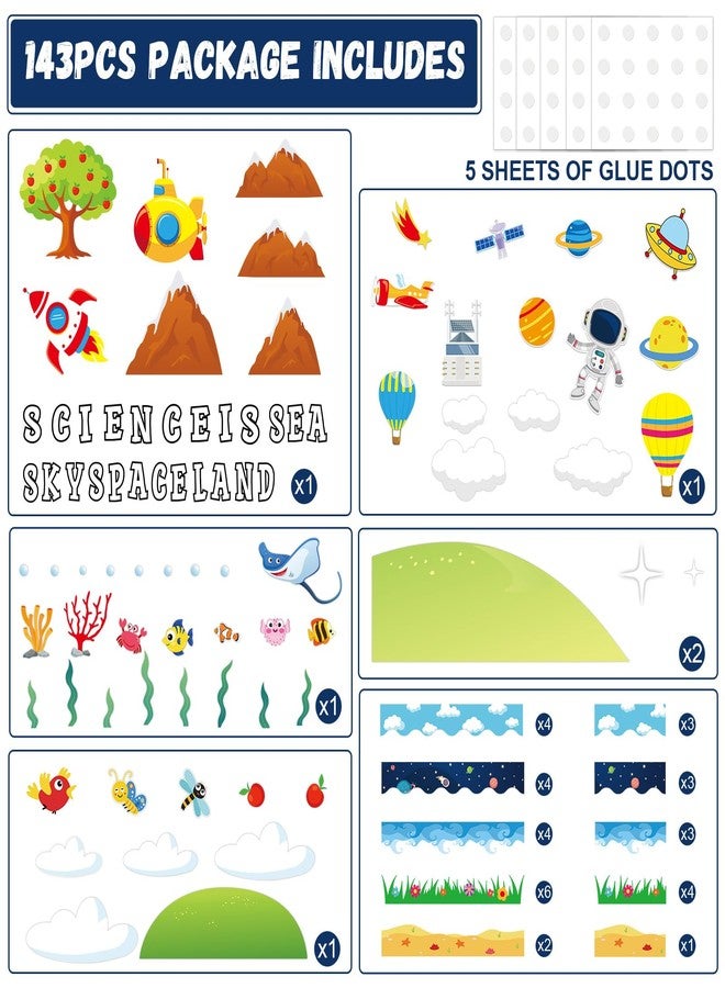 ojustbeok Science Bulletin Board Decorations Science is Everywhere Classroom Bulletin Board Set Sky Space Land Sea Theme Paper Cut Outs for Back to School Classrooms Office Home Decor Wall Door Supplies - Image 3