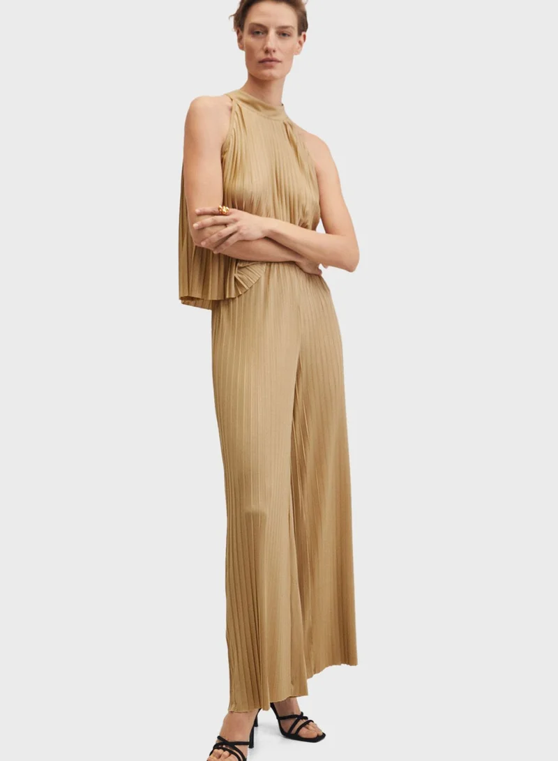 MANGO Pleated Wide Leg Pants