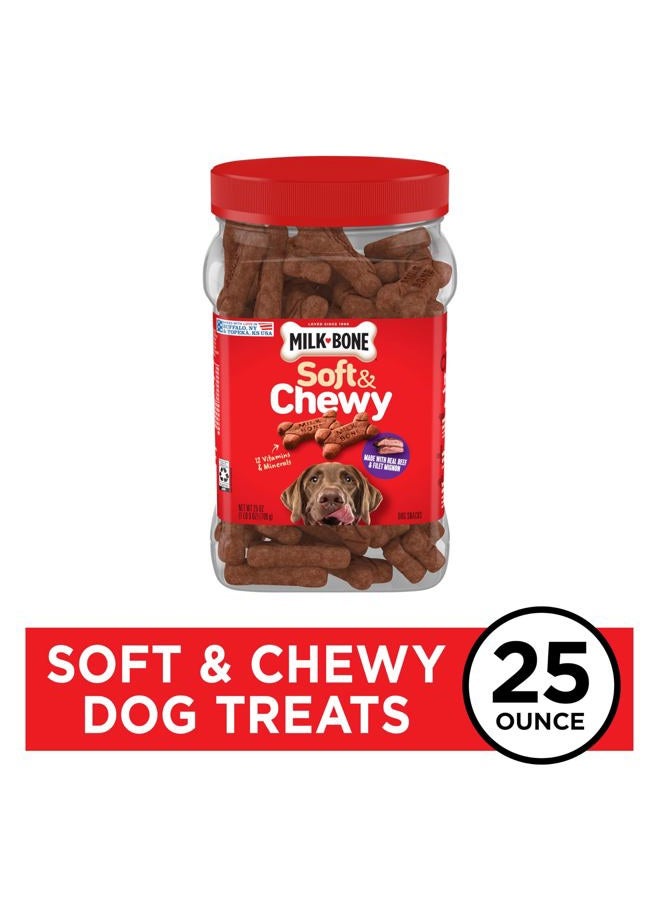 MILK-BONE Soft & Chewy Dog Treats, Beef & Filet Mignon Recipe, 25 Ounce  - Image 2