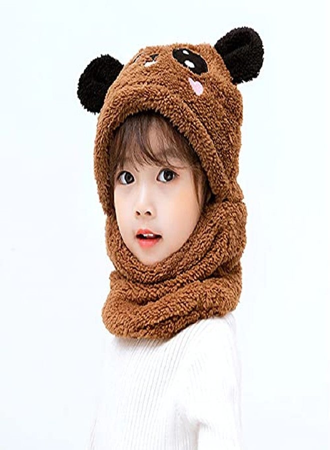 VOCADO New Vastra Lok - Kids Boy's & Girl's Hat Scarf Set Warm Fleece Knit Beanie Cap Scarf Mask Brown Color 5-6Year Kids - Image 2