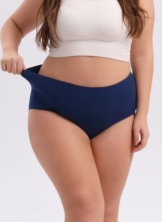 INNERSY Women's Plus Size XL-5XL Cotton Underwear High Waisted Briefs Panties 4-Pack, Earthy Sunset, 3XL - Image 2