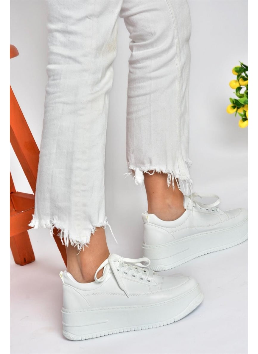 Fox Shoes - P274117509 White High-Sole Women's Sports Shoes Sneakers - Image 1