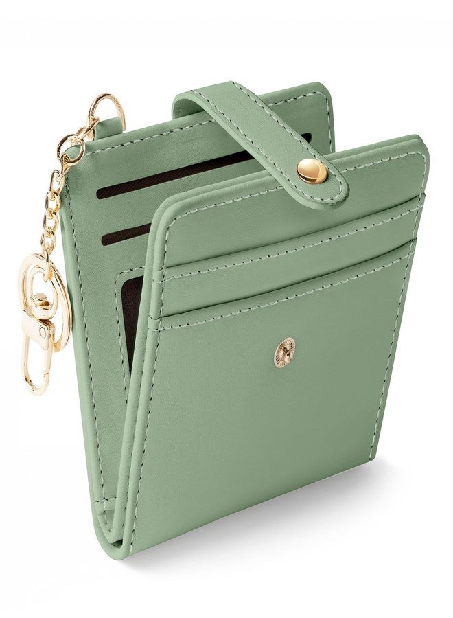 Jogjam Rfid Women Wallet, Small Slim Thin Credit Card Wallet, PU Leather Bifold Cash Zipper Coin Pocket ID Window, for Female Ladies Teen Girls Girly Gifts, A Green, Modern - Image 1