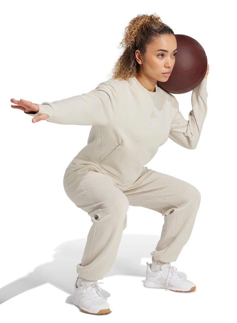 Adidas D4T Knit Pant Beige Pants (1/1) Pants For Women - Image 5