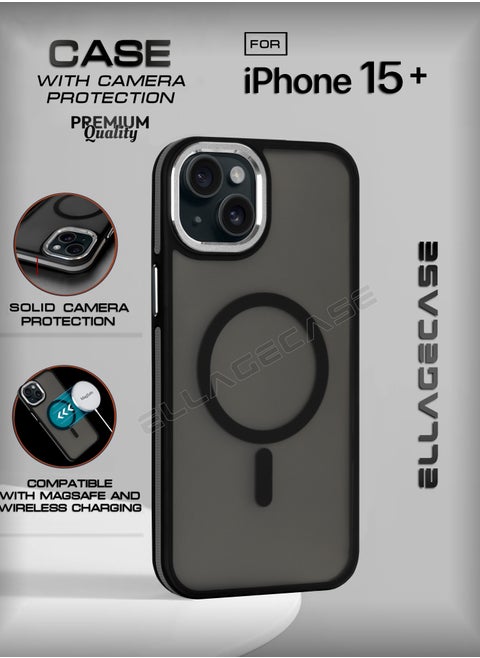 Stylish Case for iPhone 15 Plus, Solid Camera Protection, Shockproof, Enhanced Protection, Compatible with Magsafe and Wireless Charging