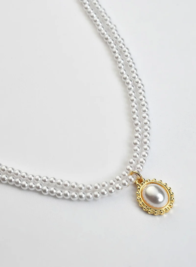 SOHI White Contemporary  Artificial Necklace Jewellery