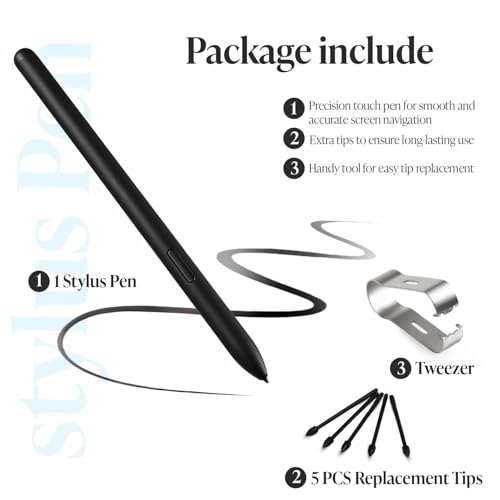 The AutoStory Stylus Pen for Samsung Galaxy Tab S6 Lite | Compatible S Pen with 4096 Pressure Levels, 5 Extra Nibs and tweezer | Works with SM-P610, SM-P615, SM-P610N (Oxford Gray) (Without Bluetooth) - Image 2