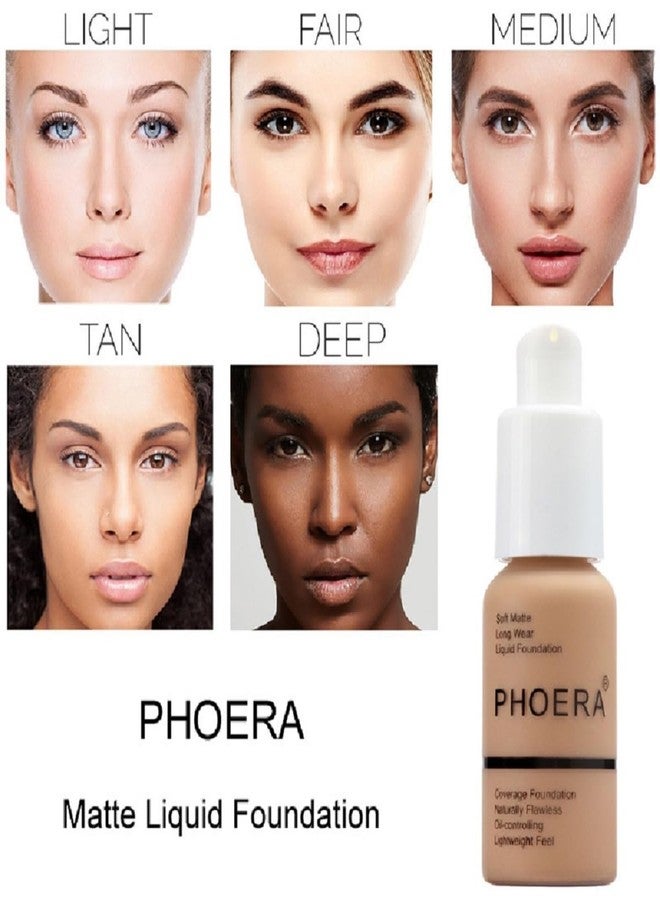 Meifen 2 Pack PHOERA Foundation,Full Coverage Flawless Soft Matte 24HR Oil Control Liquid Foundation.104 Buff Beige - Image 3