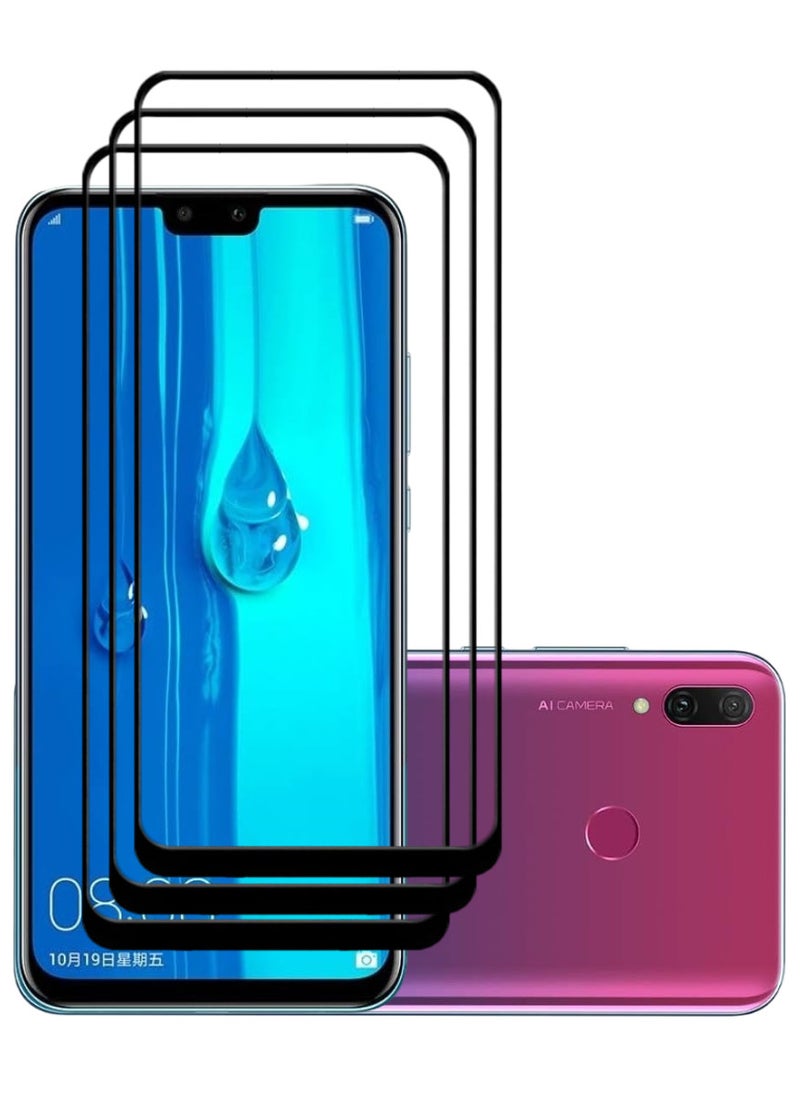 ACLIX 3 Pieces Antistatic ESD Dustproof Premium Quality High Definition Tempered Glass Screen Protector Designed For Huawei Y9 (2019) - Image 1