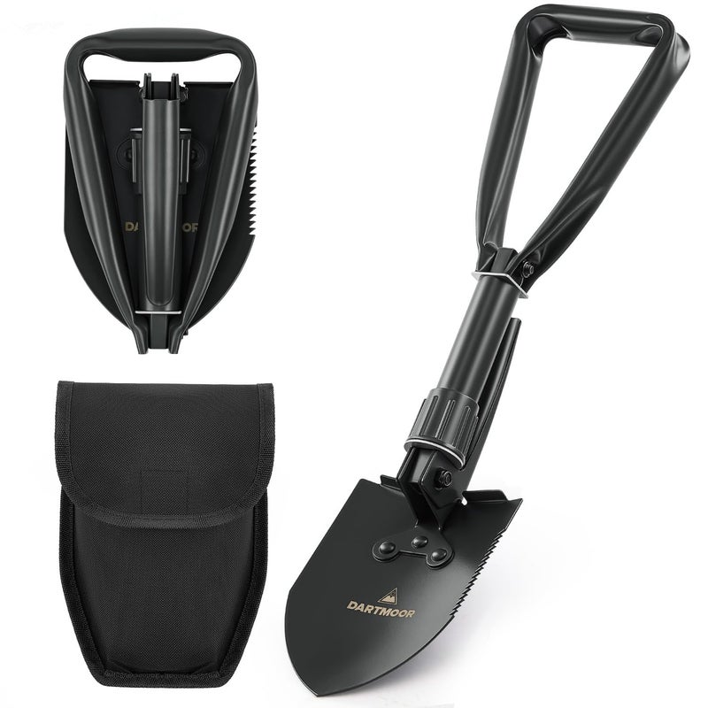 DARTMOOR Mini Folding Shovel High Carbon Steel, Portable Lightweight Outdoor Tactical Survival Foldable Mini Shovel, Entrenching Tool, Camping, Hiking, Digging, Backpacking, Car Emergency - Image 1