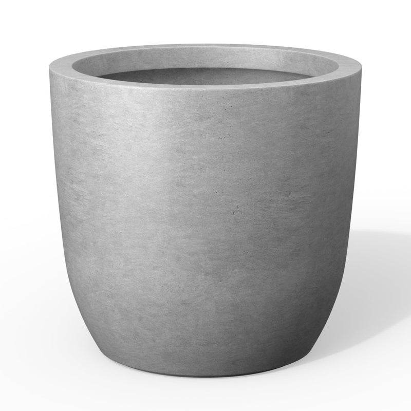 Kante Large Round Concrete Planter, 16.5" Dia Classic-Style Plant Pot with Drainage Hole, Ideal for Home, Patio, Garden, Flowers, Trees, Concrete Gray - Image 1