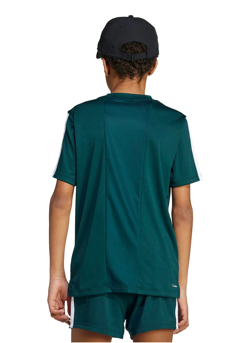 Adidas Youth Training Essential 3 Stripe T-Shirt