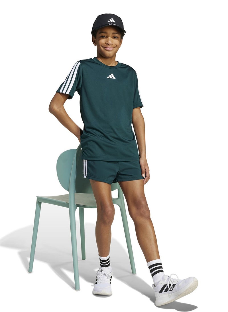 Adidas Youth Training Essential 3 Stripe T-Shirt - Image 5