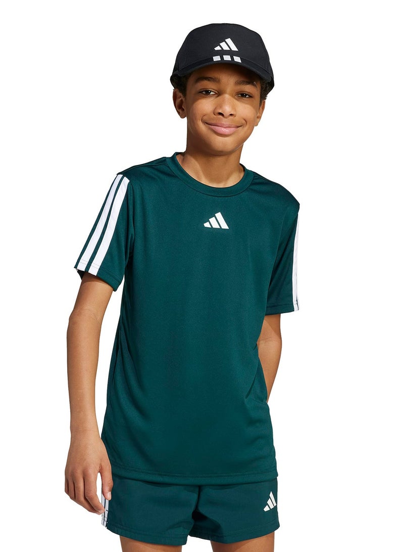 Adidas Youth Training Essential 3 Stripe T-Shirt - Image 1
