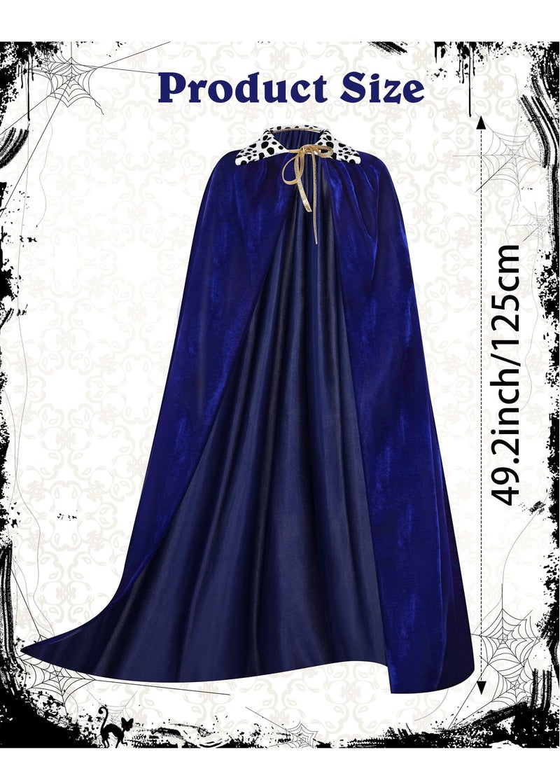 KASTWAVE 3 Pcs Kid Adult King Cape Costume Set Men Medieval King Robe Cape Regal Crown Scepter for Carnival Mardi Gras Cosplay - Image 2