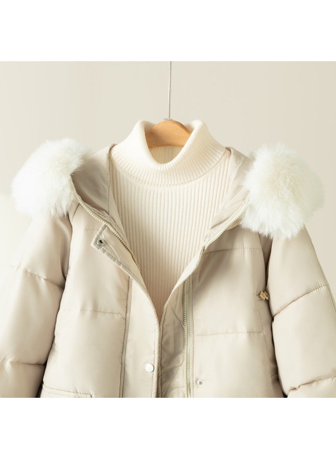 Fapai Women's Cotton Jacket Autumn Winter Warm Comfortable Women's Cotton Coat Outerwear Simple Mid-length - Image 4
