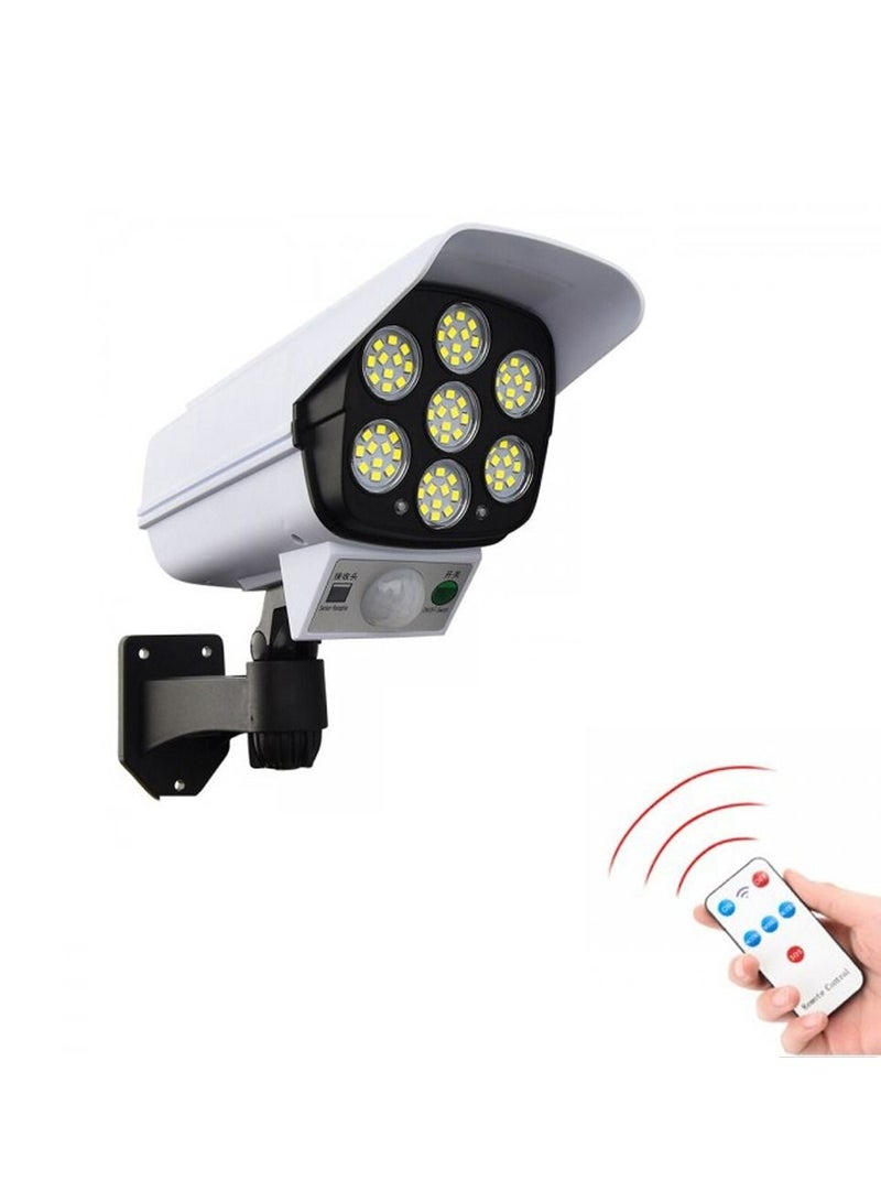 Crony JD-2178T مصباح حائط بكاميرا محاكاة للطاقة الشمسية مصباح حائط بكاميرا محاكاة للطاقة الشمسية مع جهاز تحكم عن بعد وإضاءة حائط خارجية بثلاثة أوضاع ومستشعر حركة - Image 1