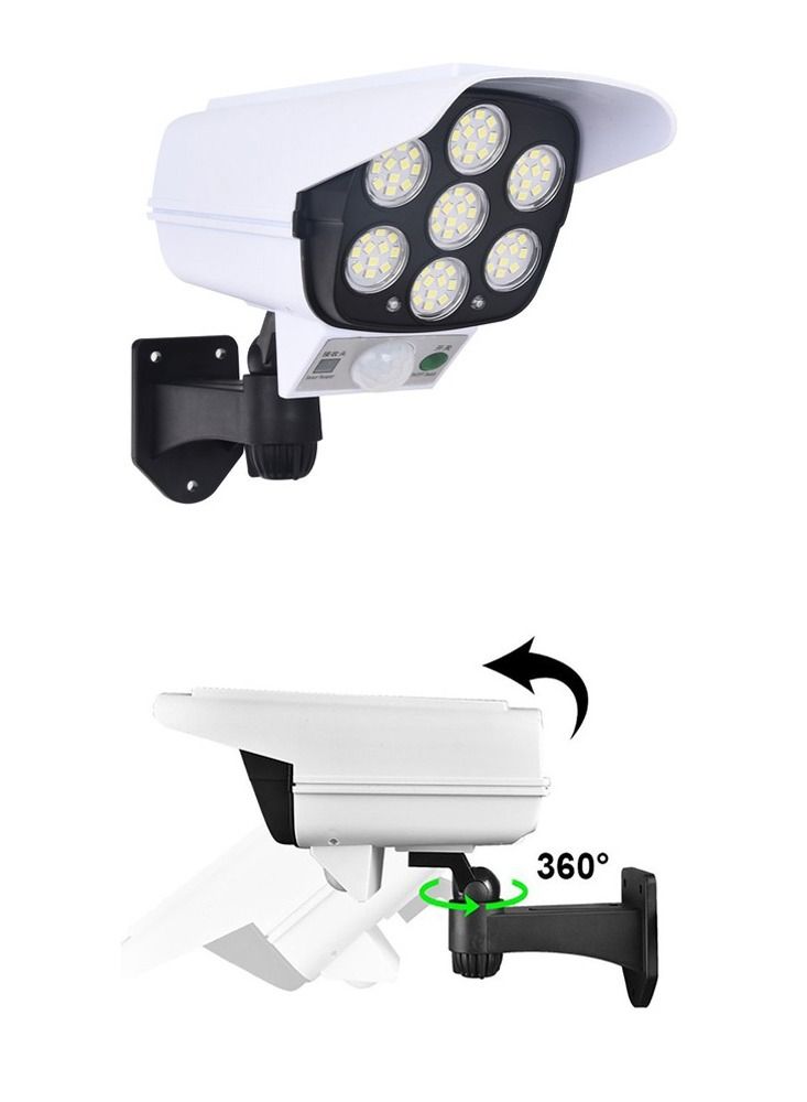 Crony JD-2178T مصباح حائط بكاميرا محاكاة للطاقة الشمسية مصباح حائط بكاميرا محاكاة للطاقة الشمسية مع جهاز تحكم عن بعد وإضاءة حائط خارجية بثلاثة أوضاع ومستشعر حركة - Image 2