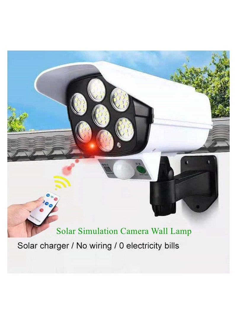 Crony JD-2178T مصباح حائط بكاميرا محاكاة للطاقة الشمسية مصباح حائط بكاميرا محاكاة للطاقة الشمسية مع جهاز تحكم عن بعد وإضاءة حائط خارجية بثلاثة أوضاع ومستشعر حركة - Image 3