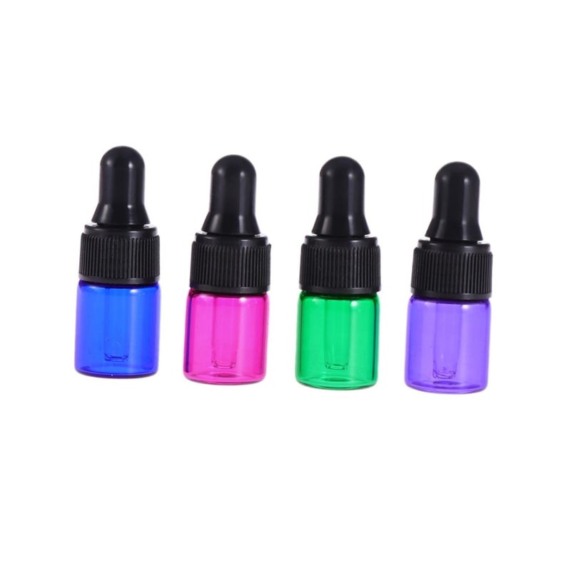 15 Pcs Black Refillable Essential Oil Glass Bottles With Lids For DIY Perfume Sample Vials - Image 2