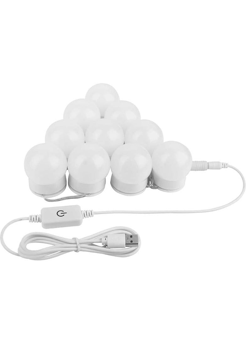 USB Charge LED Vanity Mirror Lights Hollywood Style Makeup Mirror Bulbs 10 LED Bulbs Kit with Touch Dimmer Lighting Fixture Strip for Makeup Vanity Table Set in Dressing Room - Image 1