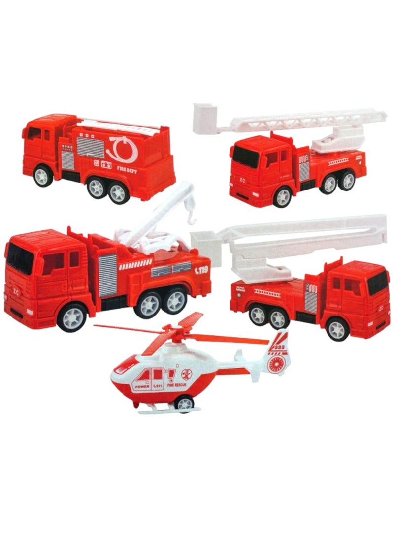 مجموعة شاحنات سيارات الإطفاء، ألعاب شاحنات للأطفال الصغار مجموعة سيارات السحب للخلف - Image 2