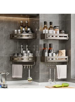 Arabest 2 Pack Bathroom Shower Shelves with 8 Hooks &Towel Bar, Shower Caddy Shelf Organizer Rack, Rustproof Bathroom Shower Storage Baskets, Wall Organization Storage Shelves Basket for Bathroom Kitchen Dorm  - Image 5