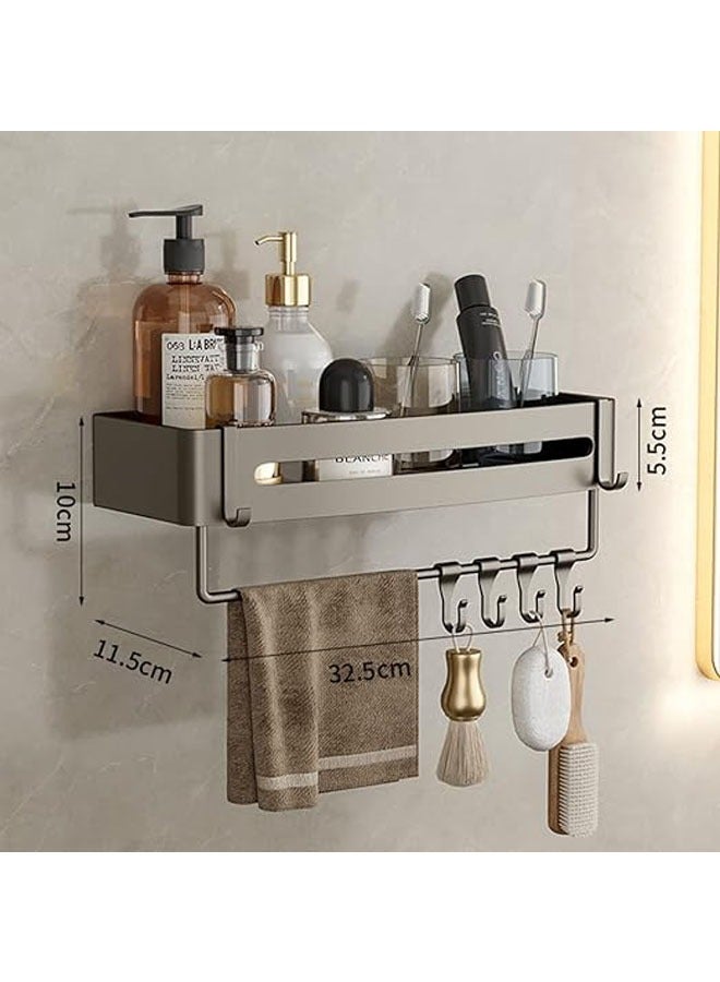 Arabest 2 Pack Bathroom Shower Shelves with 8 Hooks &Towel Bar, Shower Caddy Shelf Organizer Rack, Rustproof Bathroom Shower Storage Baskets, Wall Organization Storage Shelves Basket for Bathroom Kitchen Dorm - Image 2