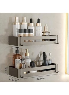 Arabest 2 Pack Bathroom Shower Shelves with 8 Hooks &Towel Bar, Shower Caddy Shelf Organizer Rack, Rustproof Bathroom Shower Storage Baskets, Wall Organization Storage Shelves Basket for Bathroom Kitchen Dorm  - Image 4
