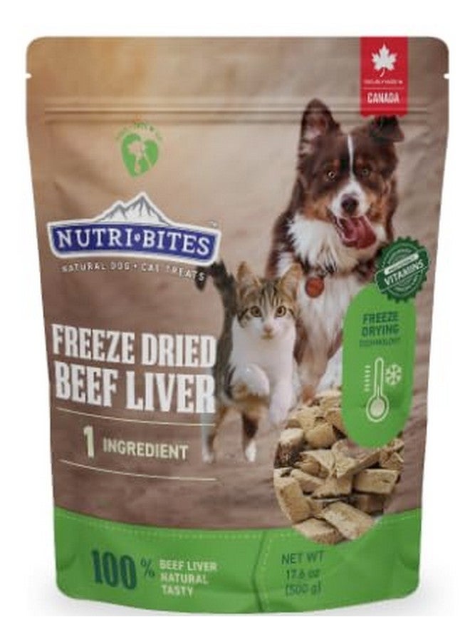 نيوتريبايتس - مكافآت كبد البقر المجفف بالتجميد للقطط والكلاب - 17.6 أونصة - Image 1