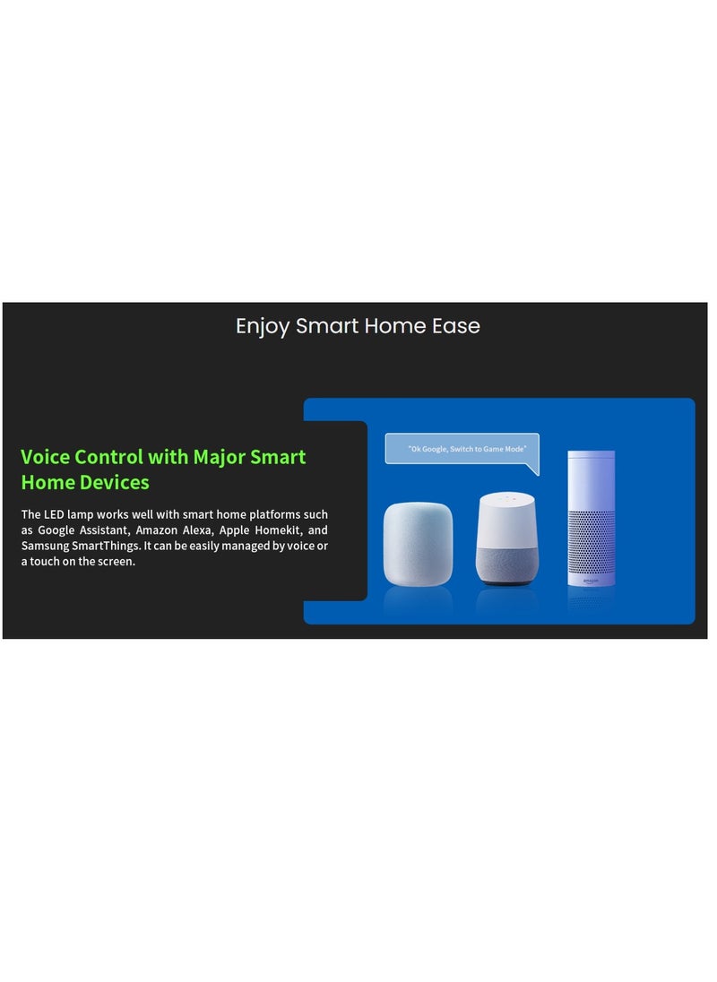 Yeelight Yeelight x Razer LED Smart Lamp D2 White | Works with OK Google, Alexa, SmartThings, Apple Homekit, Razer Chroma RGB | Music Sync | Smart and Gaming Control | Flowing 16 Million Colors  - Image 2
