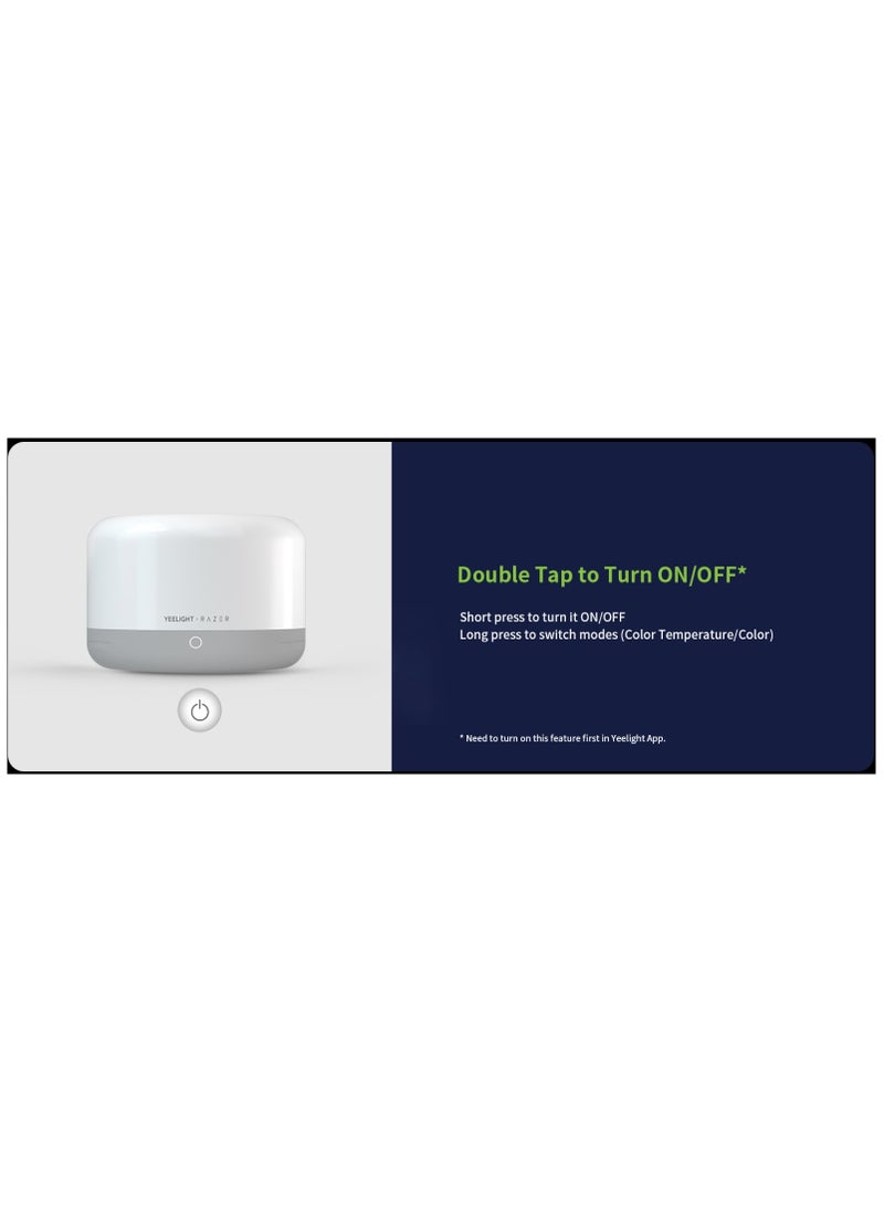 Yeelight - Yeelight x Razer LED Smart Lamp D2 White | Works with OK Google, Alexa, SmartThings, Apple Homekit, Razer Chroma RGB | Music Sync | Smart and Gaming Control | Flowing 16 Million Colors - Image 1