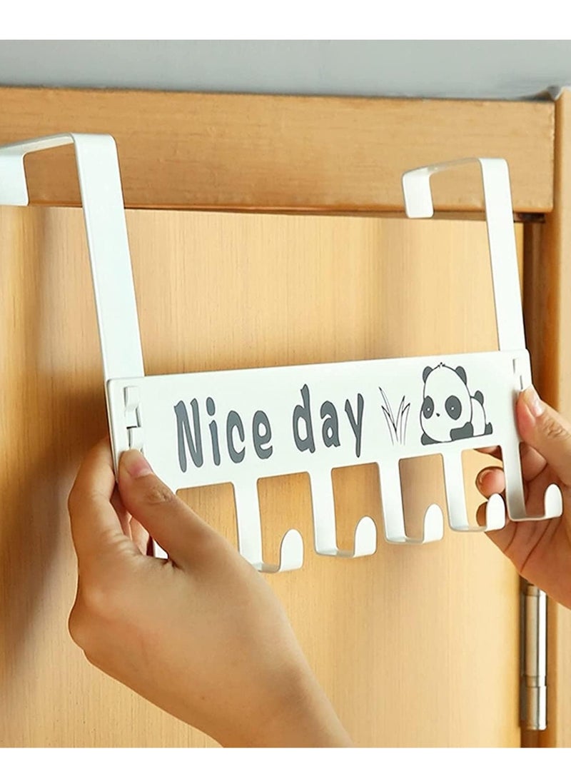 شماعة 6 خطافات معدنية قوية متعددة الإستخدام (أبيض) - Image 2