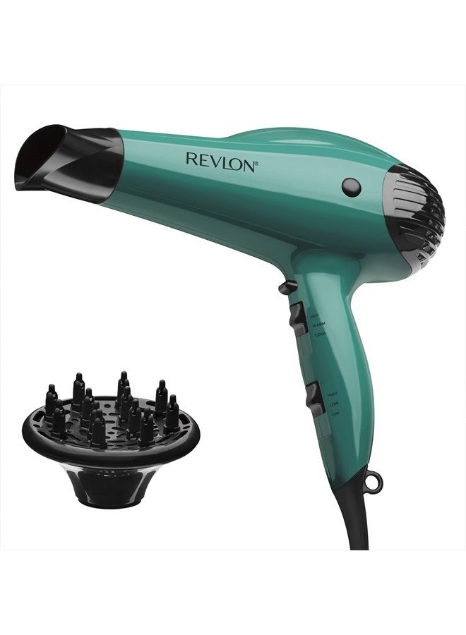 Revlon Volume Booster Hair Dryer | 1875W for Voluminous Lift and Body, (Green) - Image 1