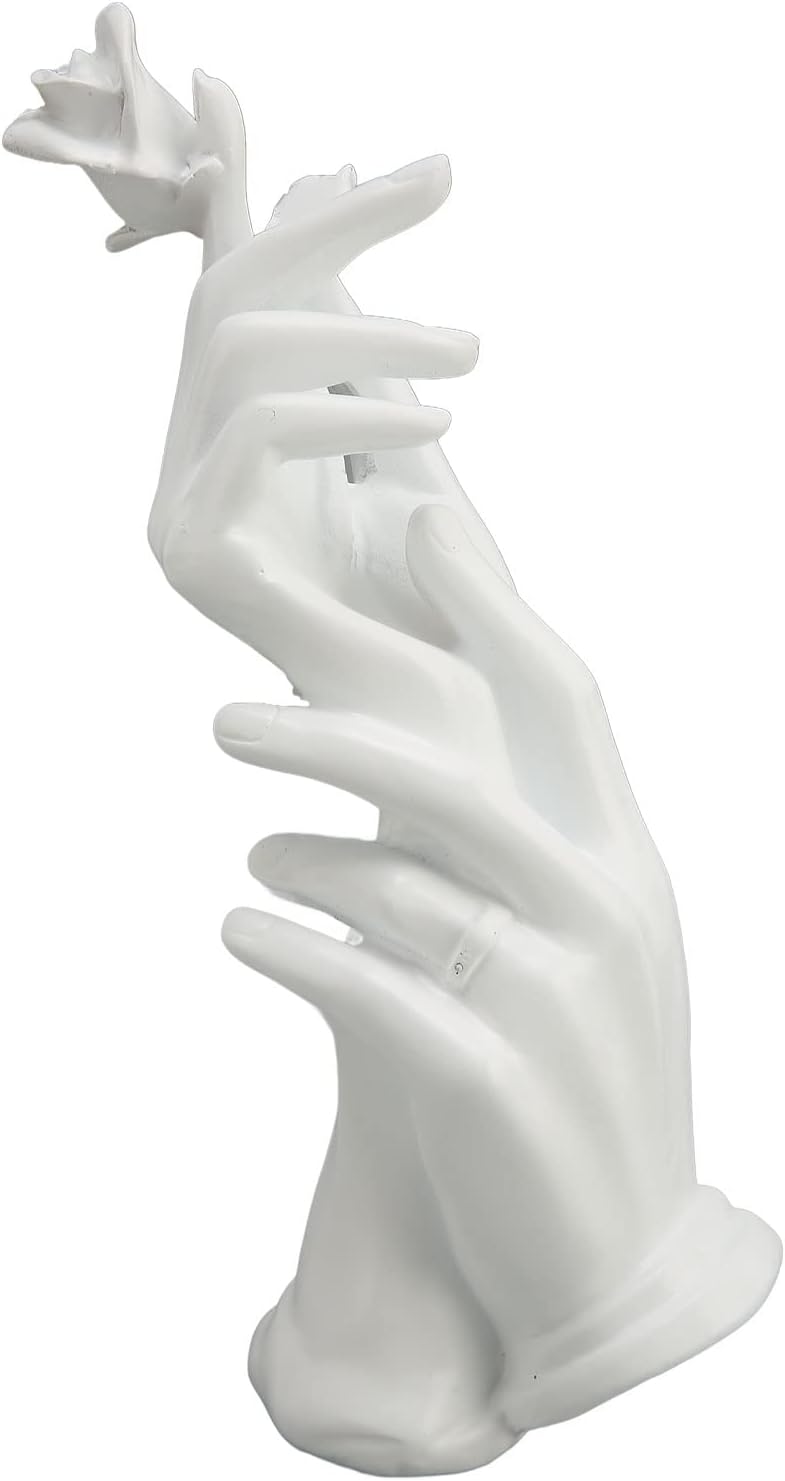 klarako White Resin Hand Display Stand, Elegant Jewelry Holder for Necklace, Rings, and Bracelets, Perfect for Home Decor or Photograph Props - Image 3