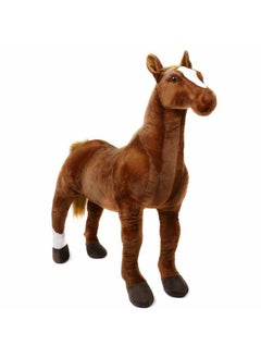 Tickles Soft Stuffed Plush Animal Standing Horse Toy For Kids (Size: 40 Cm Color: Brown)  - Image 1