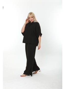 Escbutik Large Size Side Slit Comfortable Two-piece Suit with Trousers Stylish Bottom-Top Suit  - Image 1