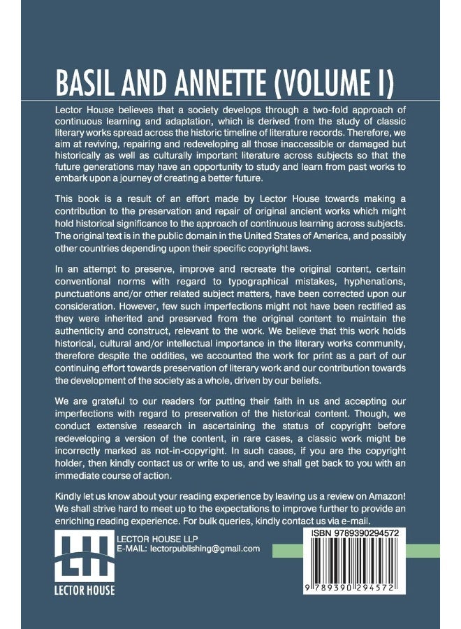 Basil And Annette (Volume I): A Novel. In Three Volumes - Vol. I.