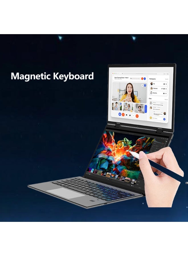 MOLEWHALE 10.5" Dual Touchscreen Laptop, Intel Celeron N100, 16GB RAM, 512 GB SSD English Silver - Image 4