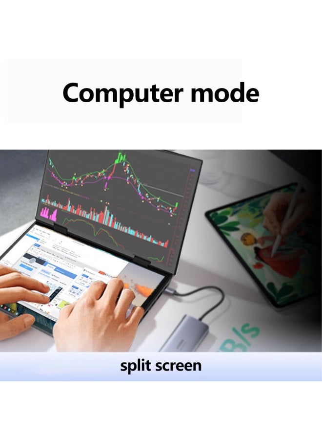 MOLEWHALE 10.5" Dual Touchscreen Laptop, Intel Celeron N100, 16GB RAM, 512 GB SSD English Silver - Image 3