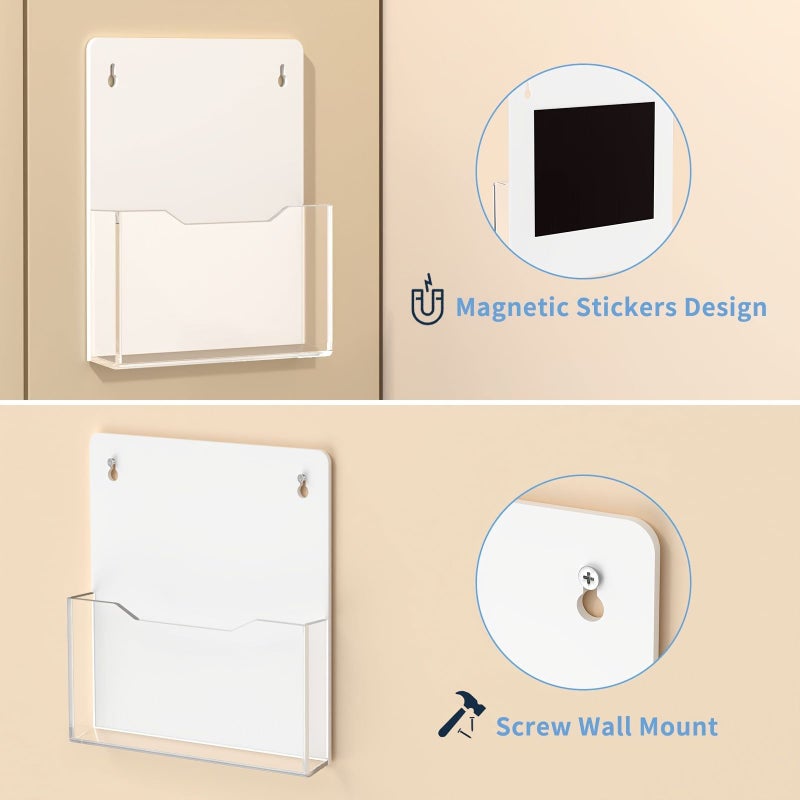 Magnetic File Holder Wall Mounted Large Pocket Magazine Organizer For Refrigerator Locker Whiteboard - Image 2