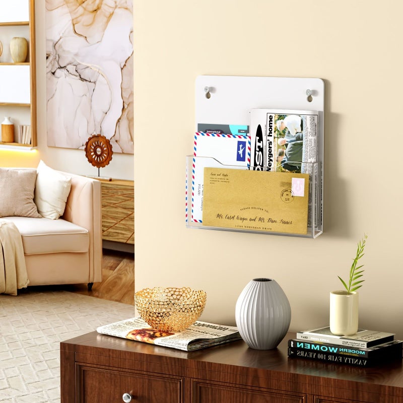 Magnetic File Holder Wall Mounted Large Pocket Magazine Organizer For Refrigerator Locker Whiteboard - Image 1