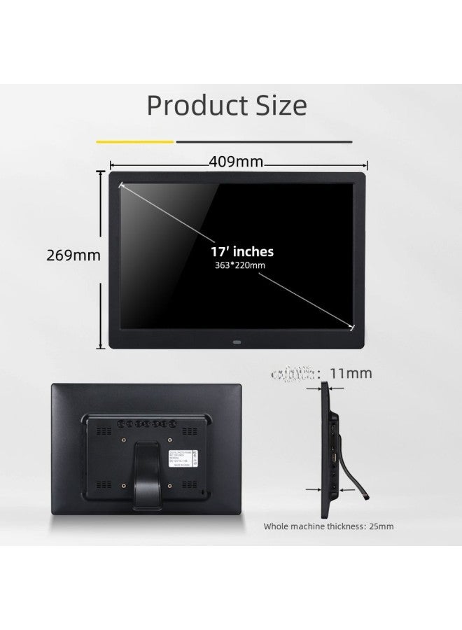 17-inch High-definition 1080p Digital Photo Frame Led Display Lcd Screen Wall-mounted Picture Advertising Machine-Color:17 Inch White (with Hdmi Interface)  - Image 5
