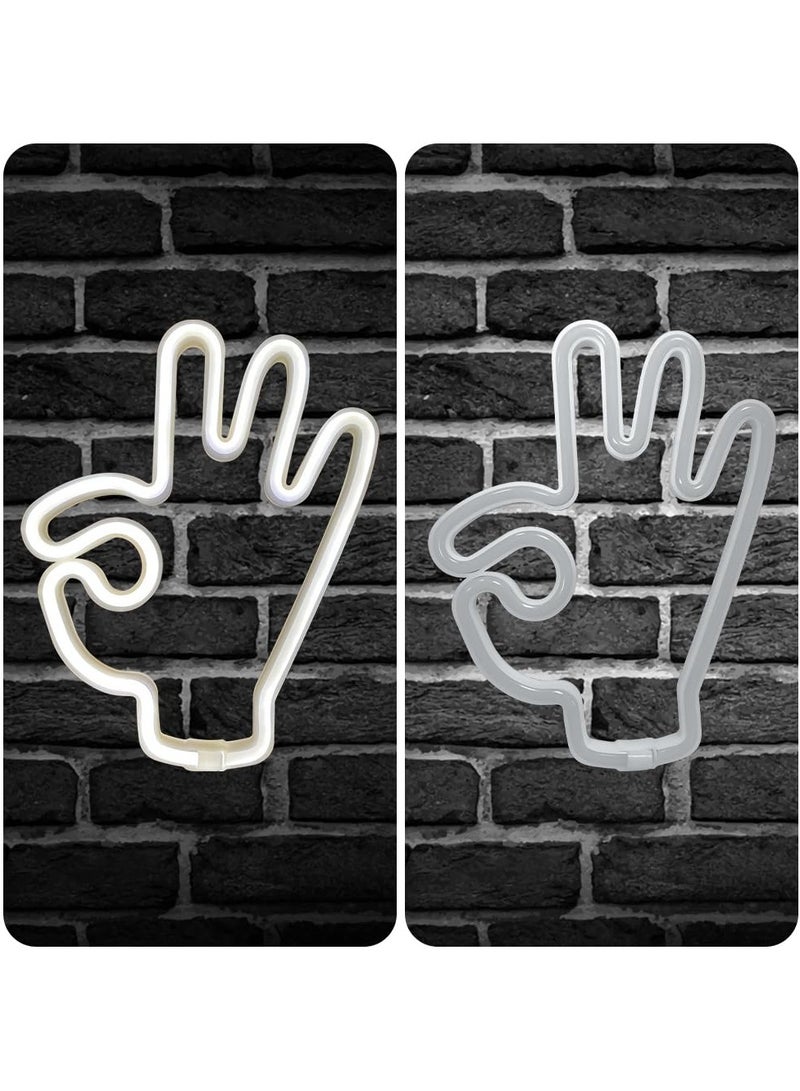 SYOSI OK Gesture Neon Light Sign, USB or 3 AA Battery Powered Neon Sign, LED Light Art Wall Decoration for Bedroom, Room, Wall Decor Party Birthday - Image 5