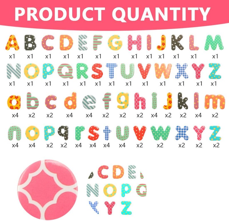 YSYONM 100 Pcs Alphabet Magnets for Refrigerator Uppercase Lowercase Magnetic Letters Fridge ABC Magnet for Preschool Learning Spelling - Image 2