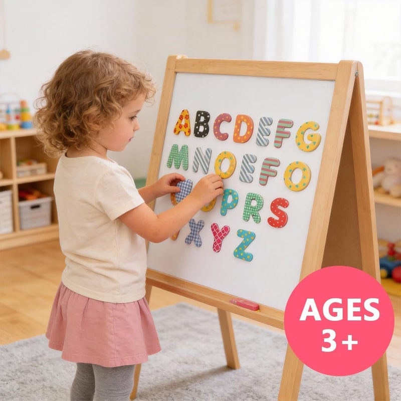 YSYONM 100 Pcs Alphabet Magnets for Refrigerator Uppercase Lowercase Magnetic Letters Fridge ABC Magnet for Preschool Learning Spelling - Image 3