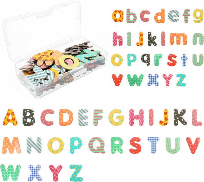 YSYONM 100 Pcs Alphabet Magnets for Refrigerator Uppercase Lowercase Magnetic Letters Fridge ABC Magnet for Preschool Learning Spelling - Image 1