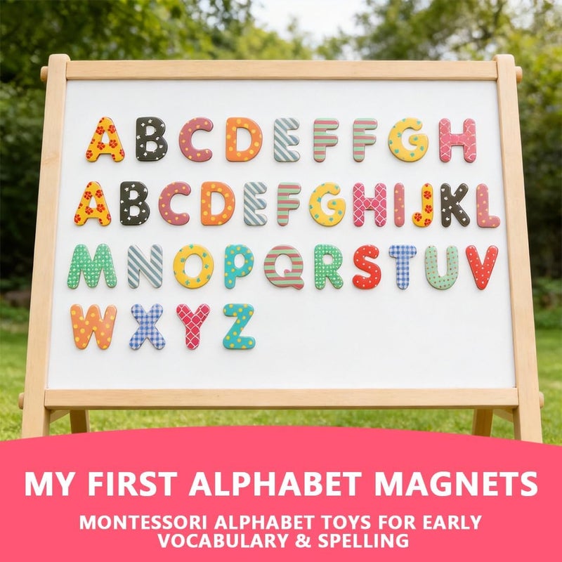 YSYONM 100 Pcs Alphabet Magnets for Refrigerator Uppercase Lowercase Magnetic Letters Fridge ABC Magnet for Preschool Learning Spelling - Image 4