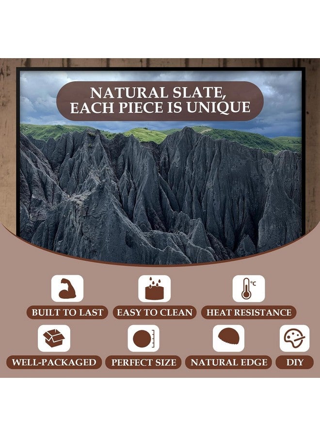 STORE 2508 Store2508 Drink Coasters with Holder, 8 Pieces Round Slate Stone Coasters 4 Inch Handmade Coasters for Bar and Home, Black - Image 3