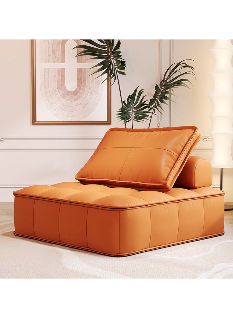 VINNYSEN 90x90*31cm Leather Modern Sofa Suitable for Offices Living Rooms, Apartments Small Single Sofa Tool-free Assembly Solid Wood Frame Comfortable Cushions Leather Fabric - Image 5